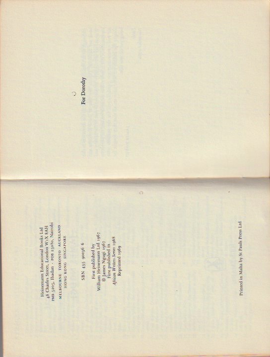 Imprint page and dedication