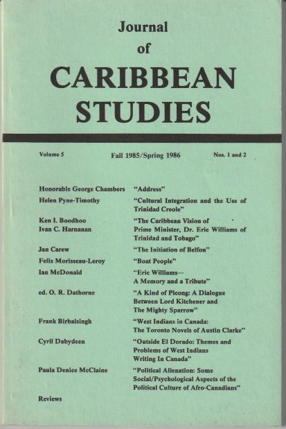 Journal of Caribbean Studies Vol. 5 Nos. 1 and 2