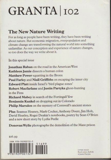 Granta Issue 102 back cover