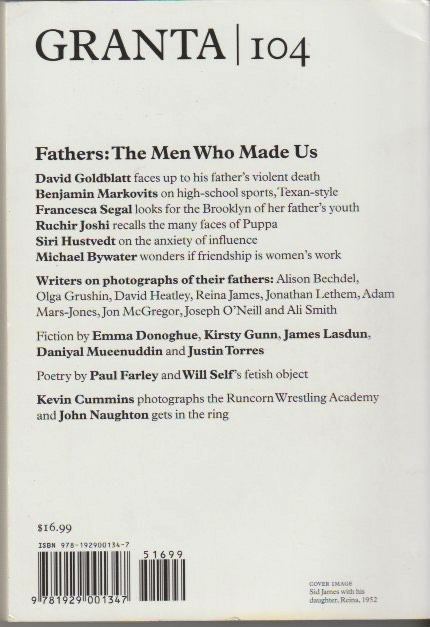 Granta Issue 104 back cover