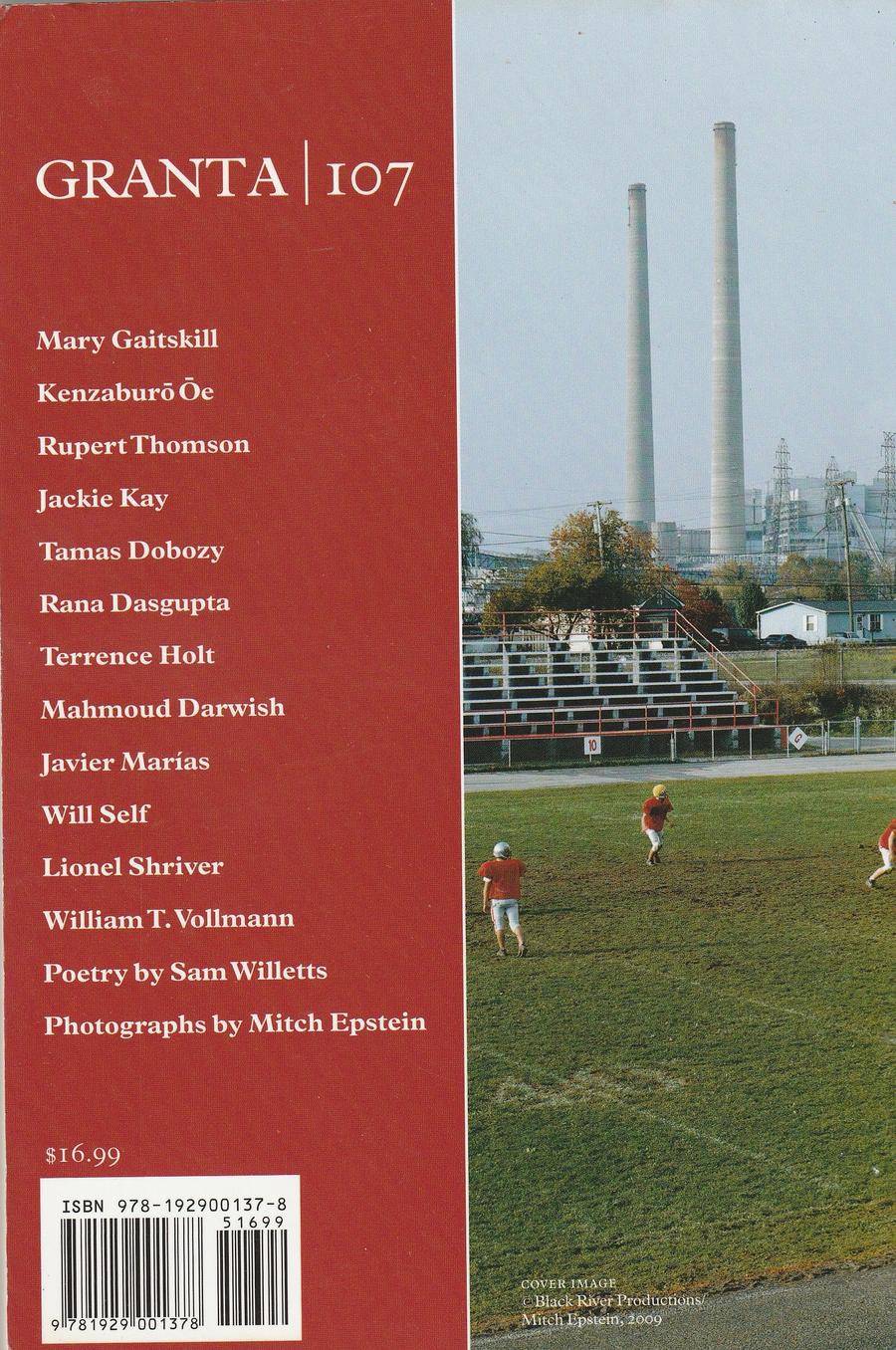 Granta Issue 107 back cover