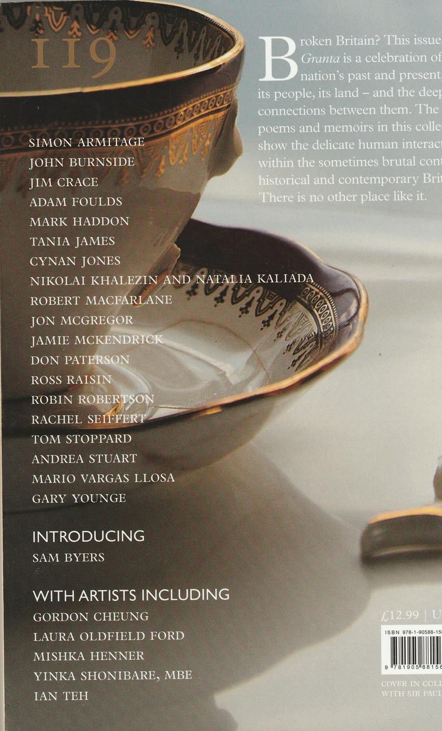 Granta Issue 119 back cover