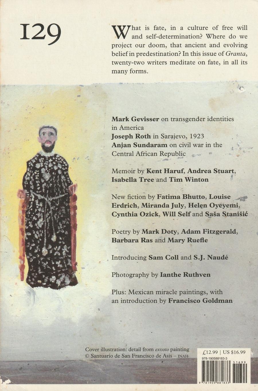 Granta Issue 129 back cover