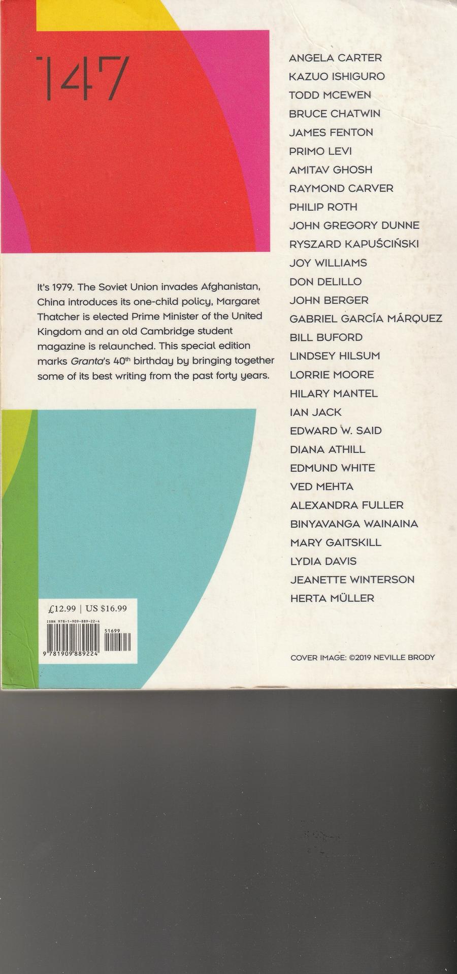Granta Issue 147 back cover