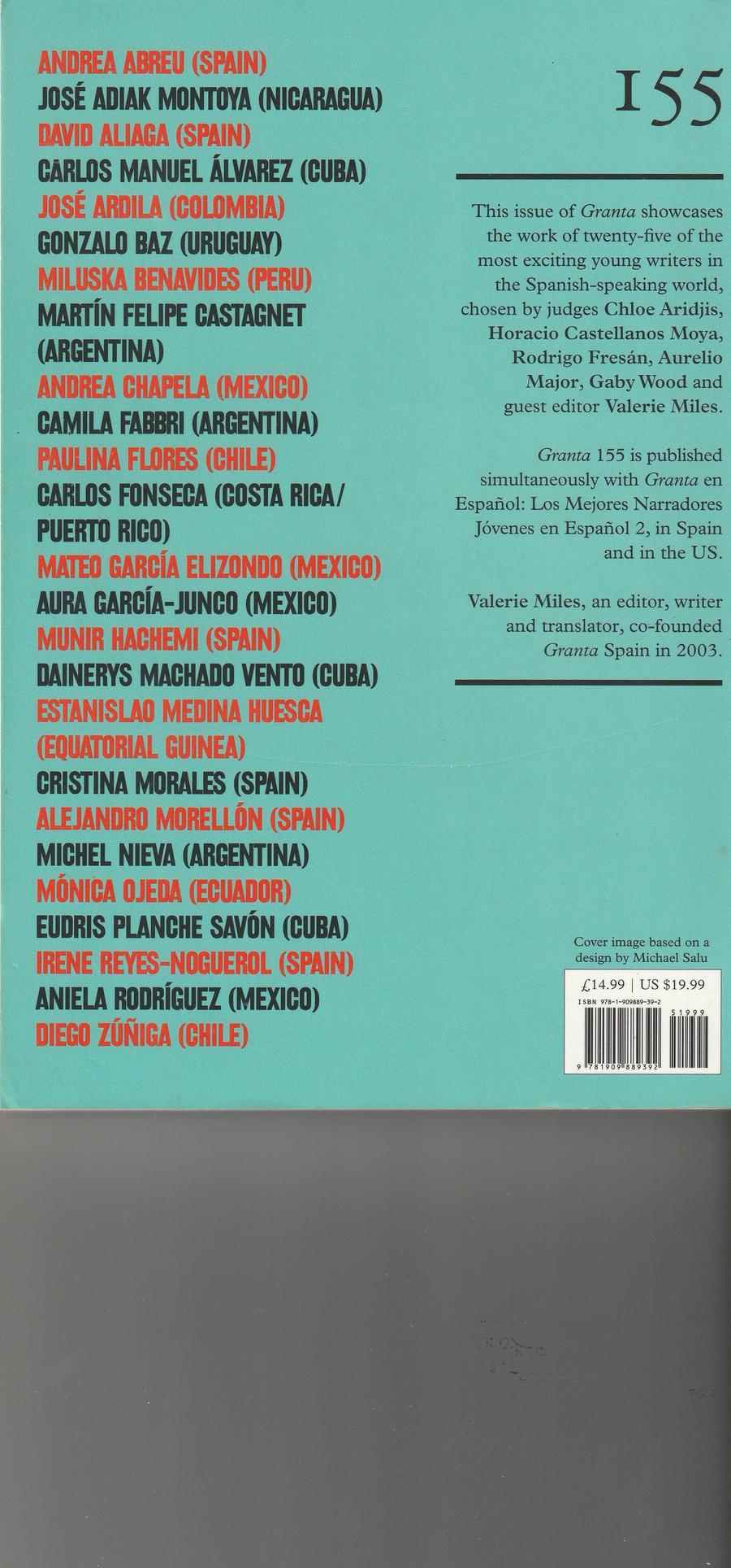 Granta Issue 155 back cover