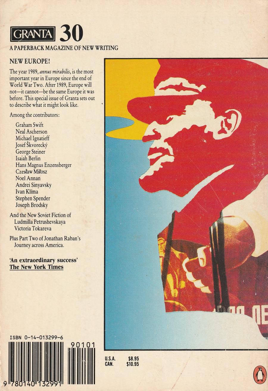 Granta Issue 30 back cover