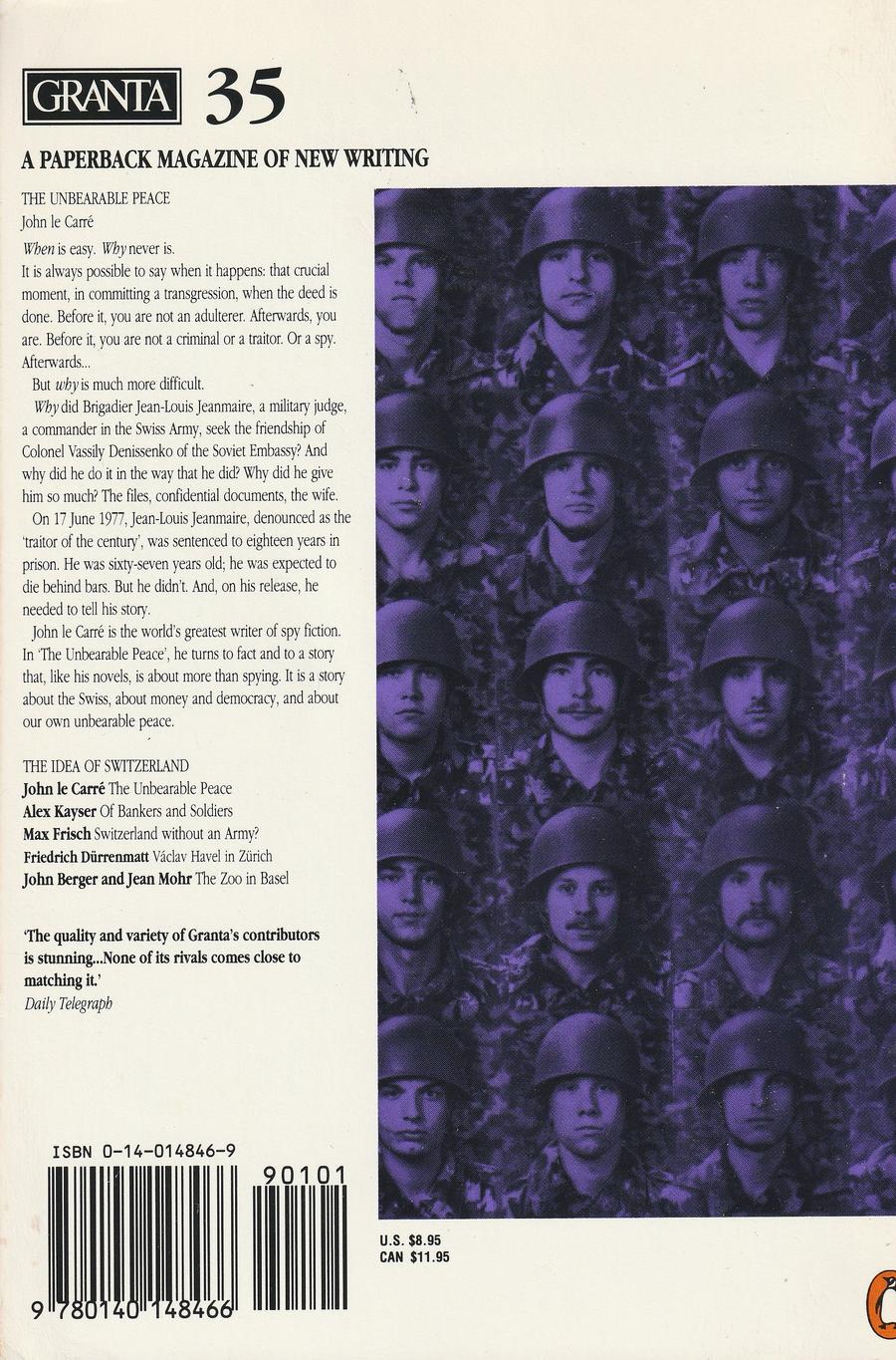 Granta Issue 35 back cover