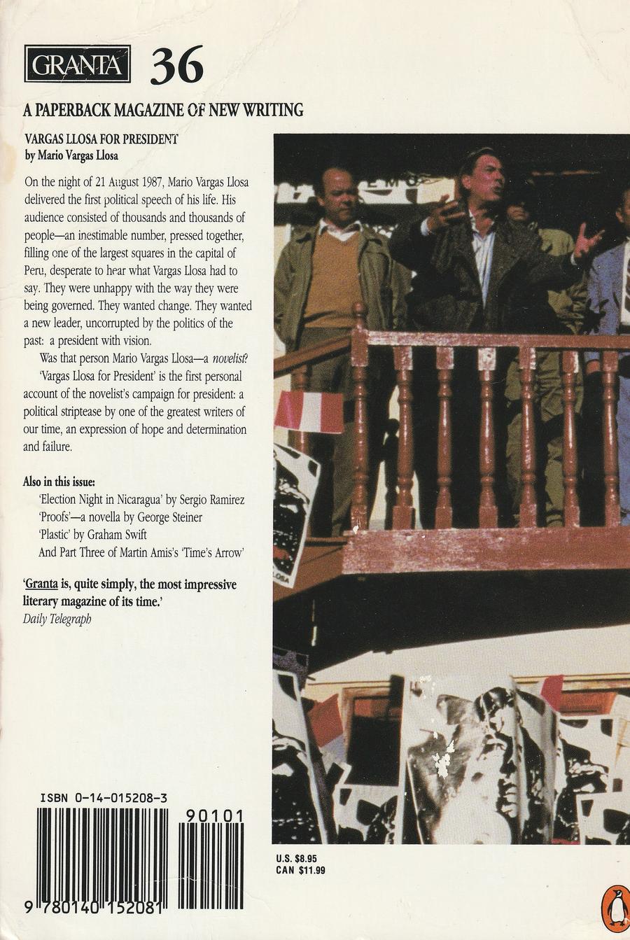 Granta Issue 36 back cover