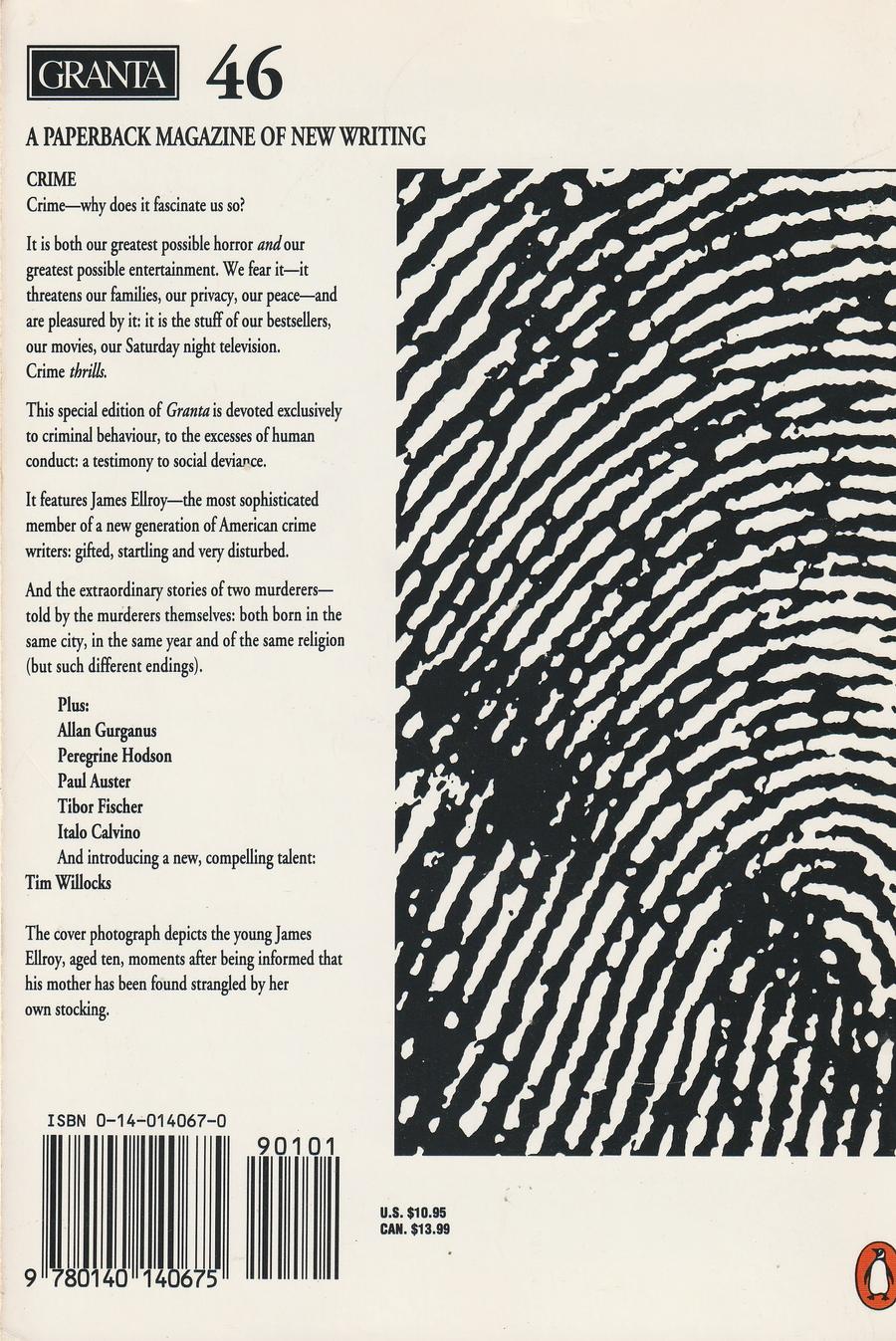 Granta Issue 46 back cover