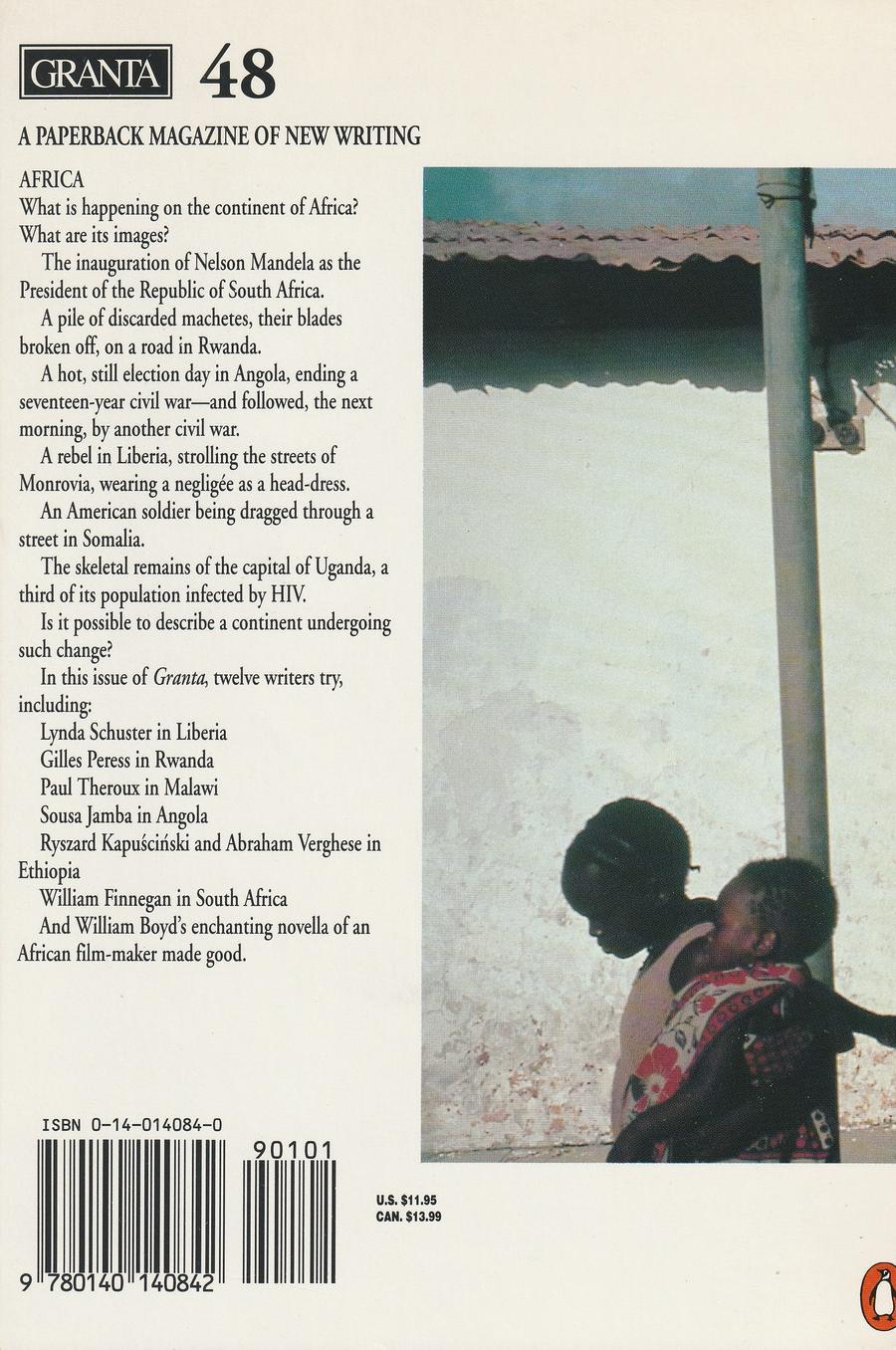 Granta Issue 48 back cover