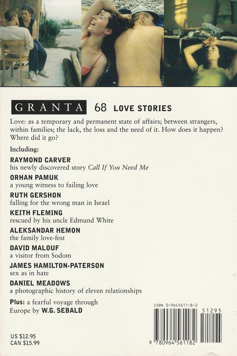 Granta Issue 68 back cover