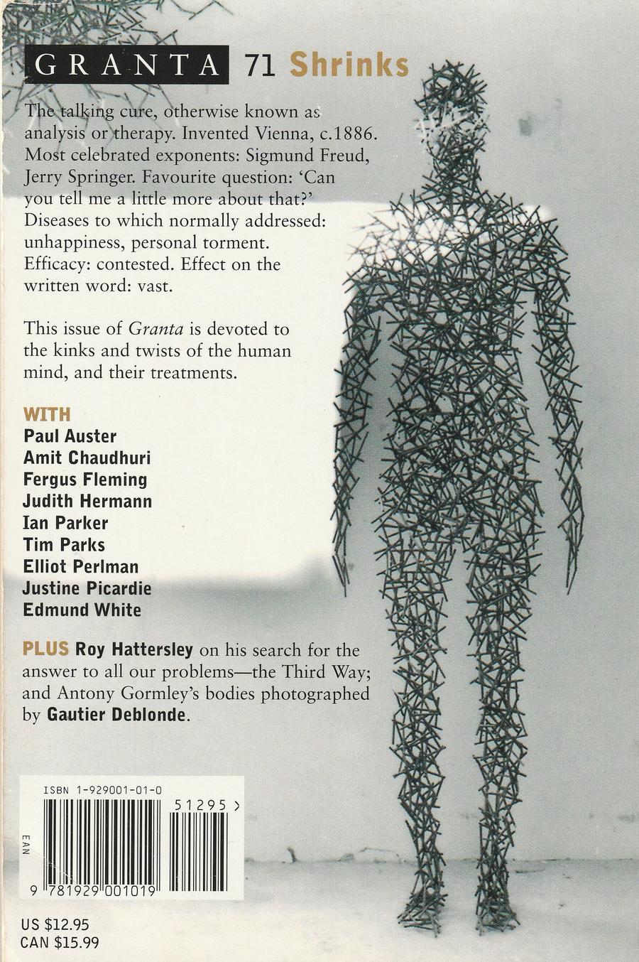 Granta Issue 71 back cover