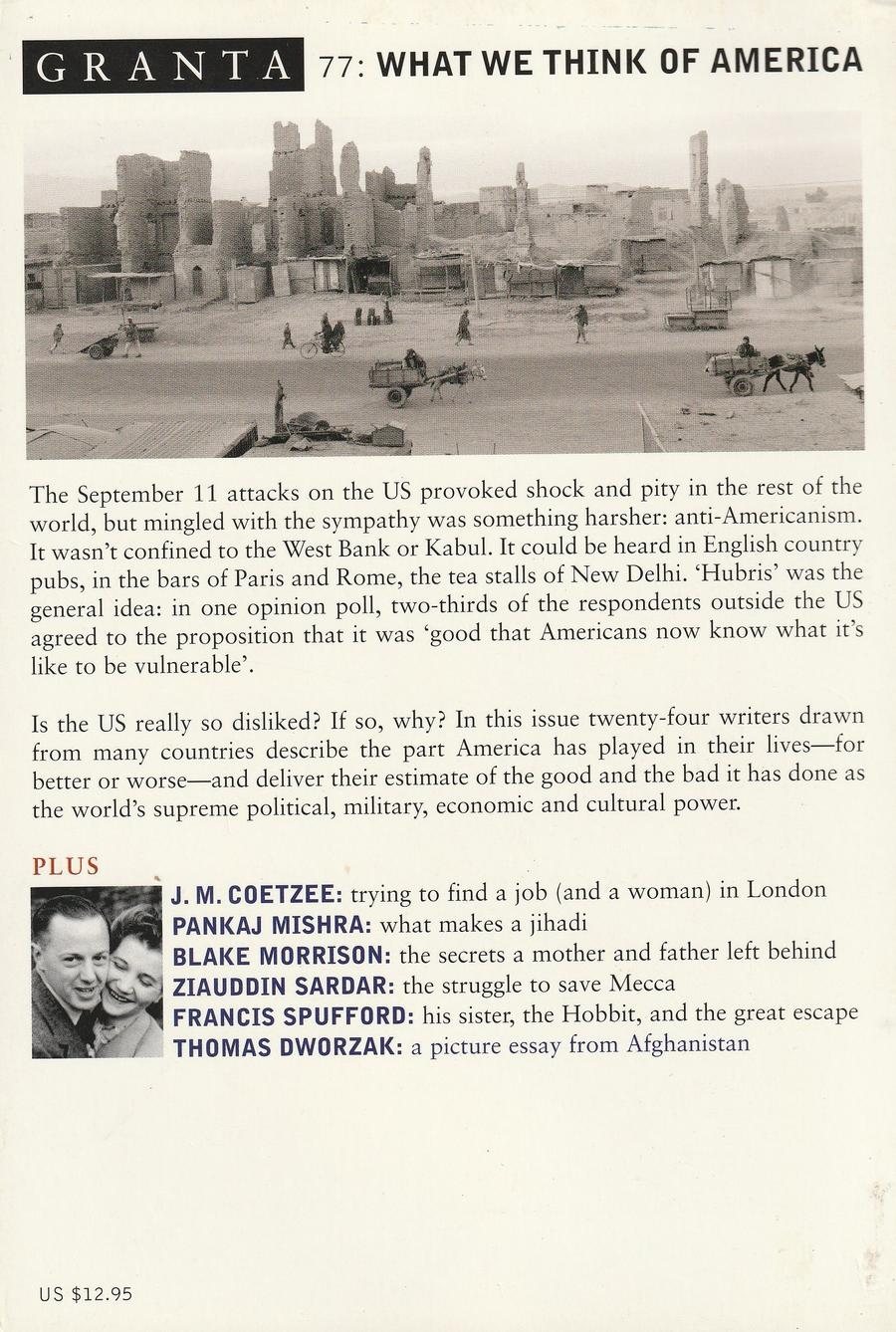 Granta Issue 77 back cover
