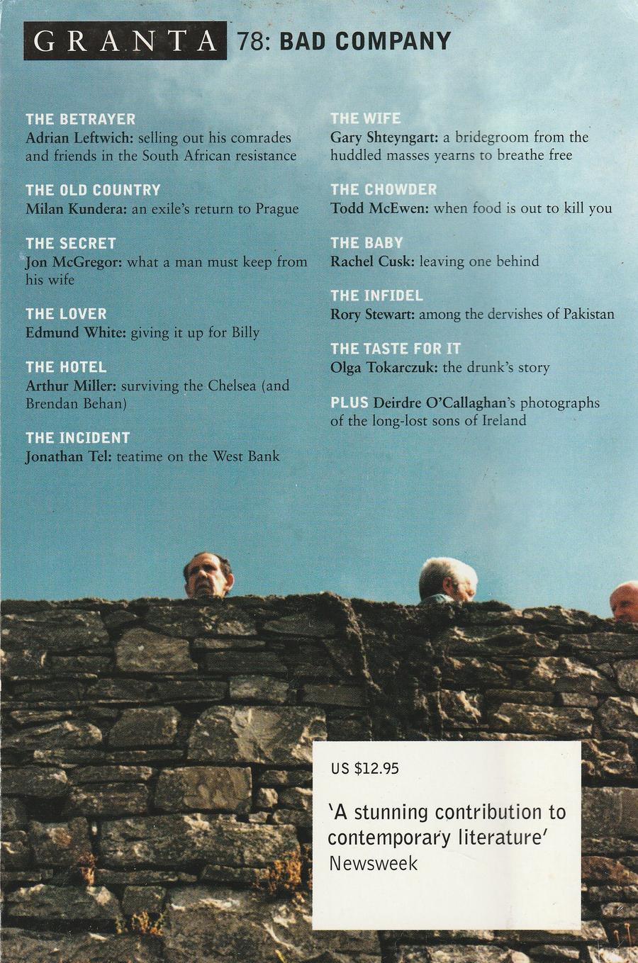 Granta Issue 78 back cover