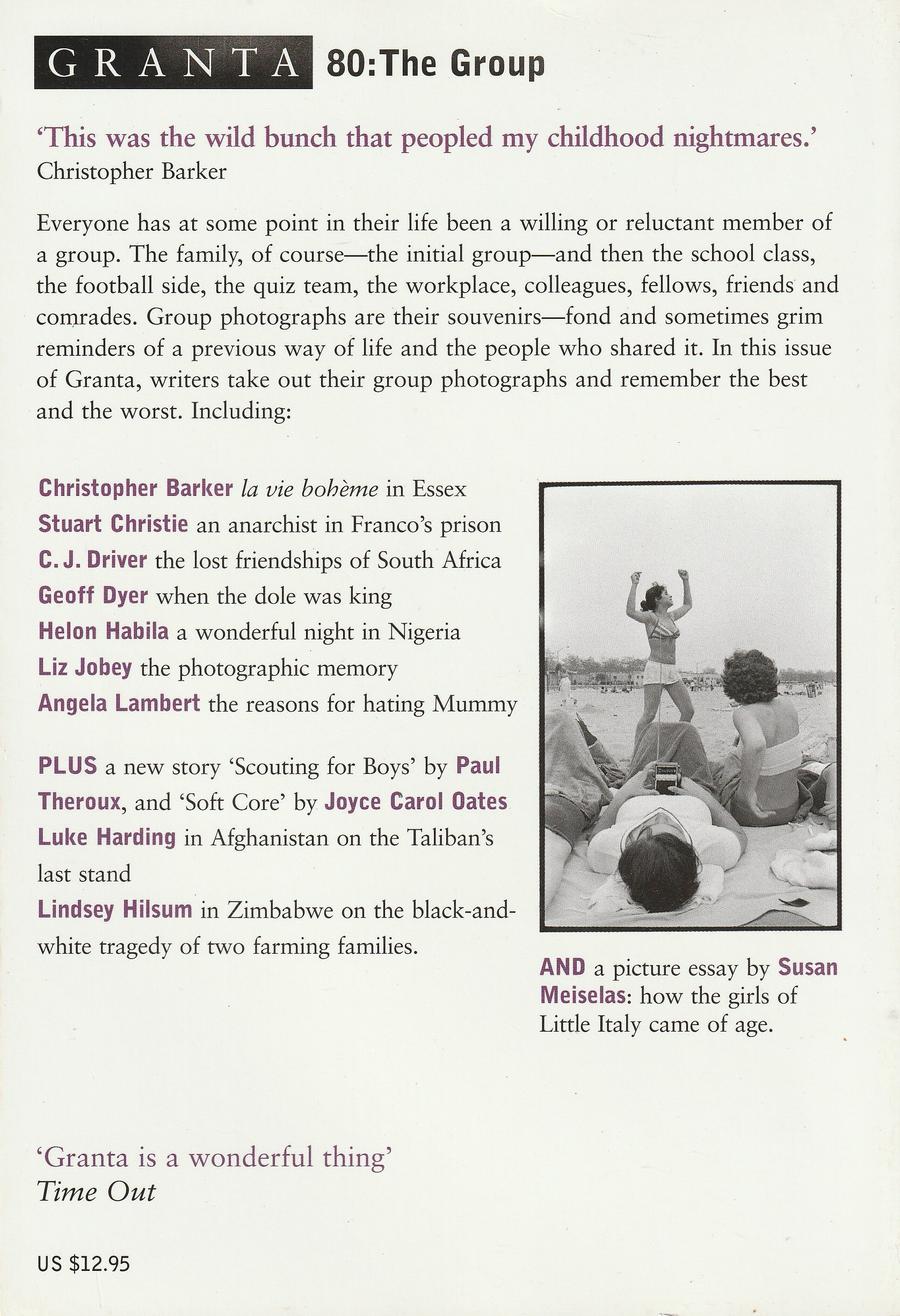 Granta Issue 80 back cover