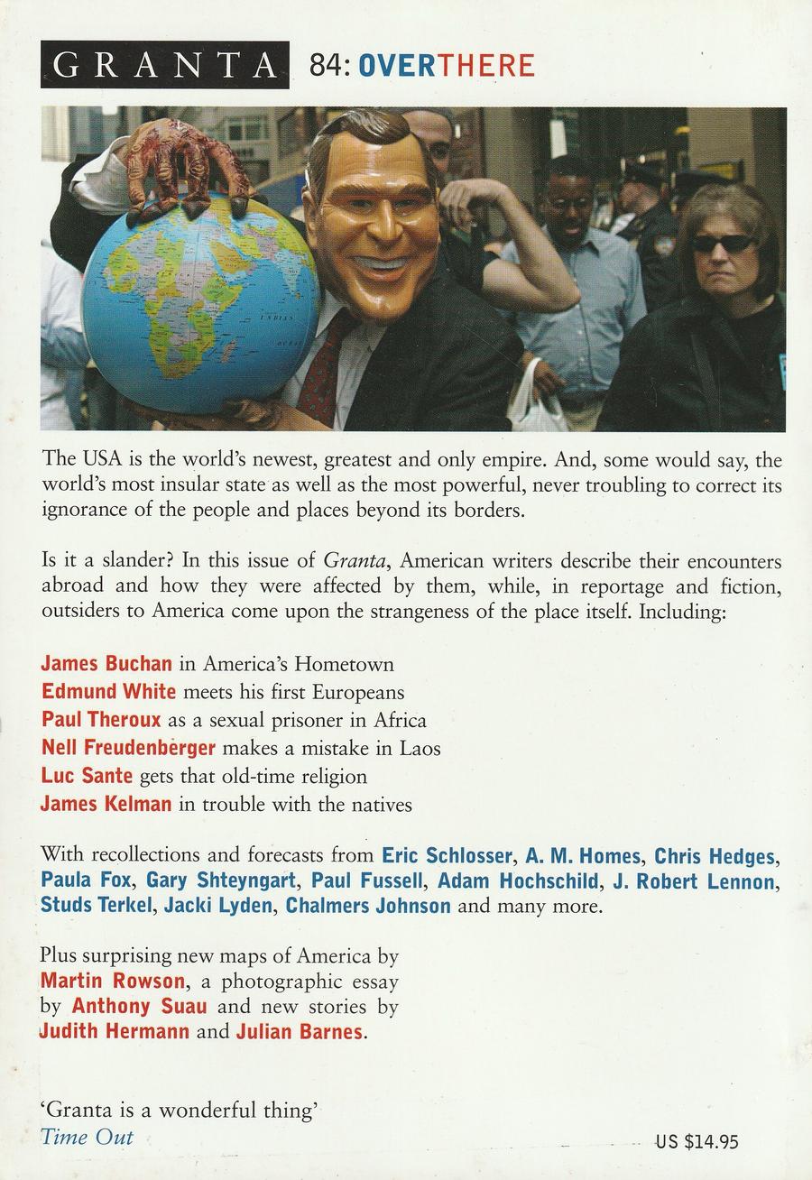 Granta Issue 84 back cover