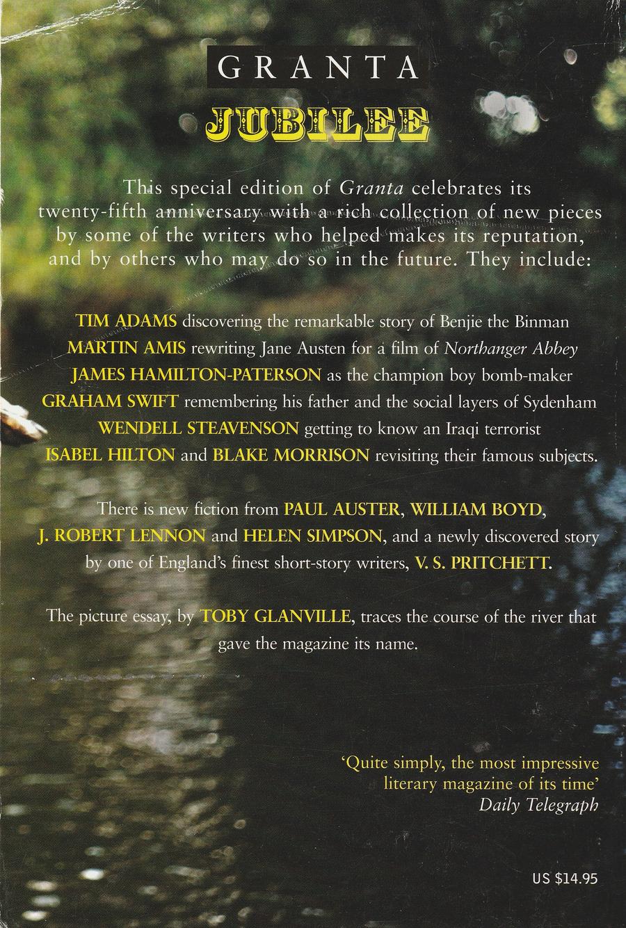 Granta Issue 87 back cover