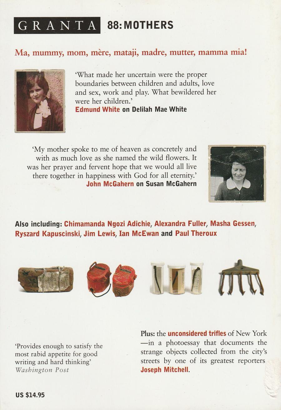 Granta Issue 88 back cover