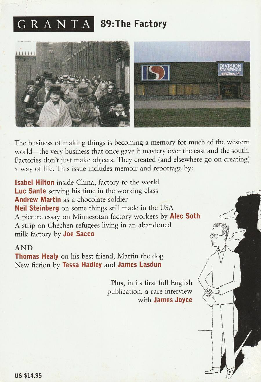 Granta Issue 89 back cover