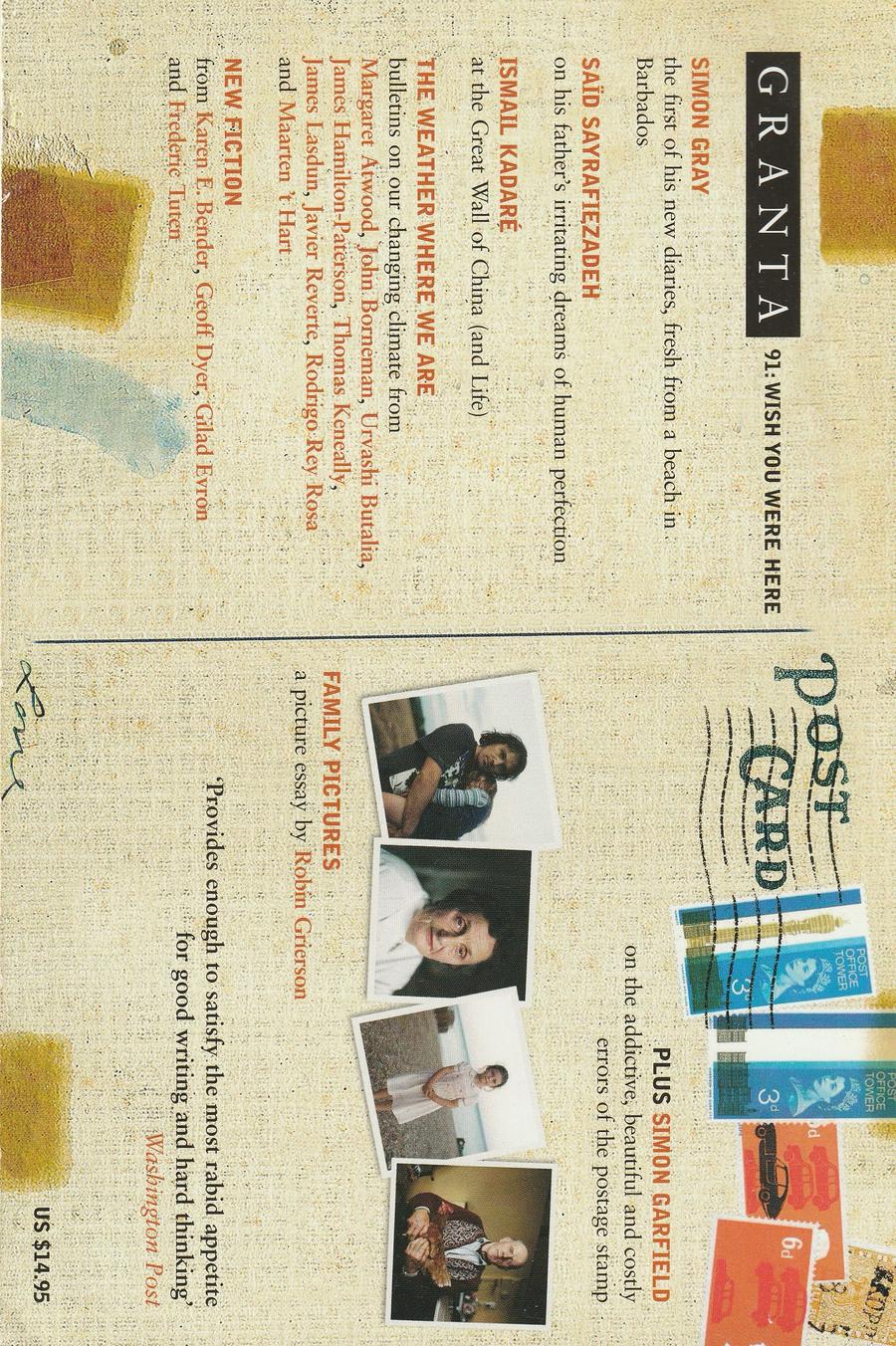 Granta Issue 91 back cover