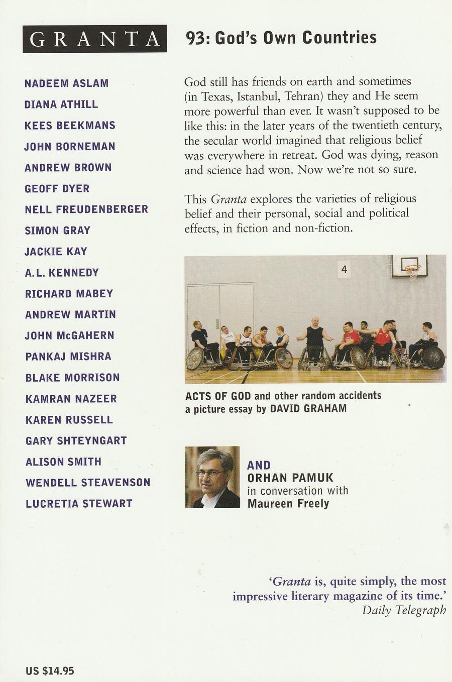 Granta Issue 93 back cover