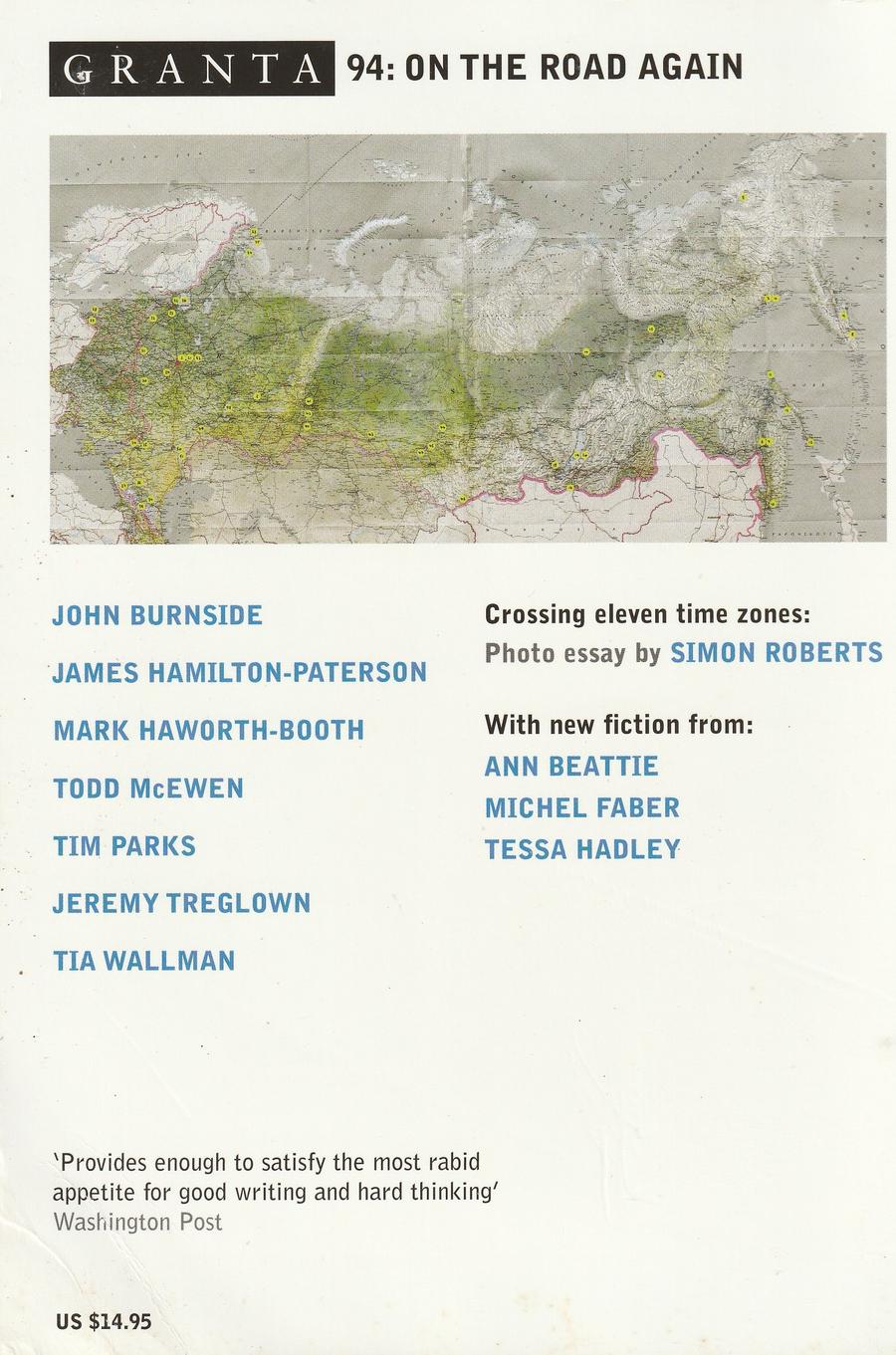 Granta Issue 94 back cover
