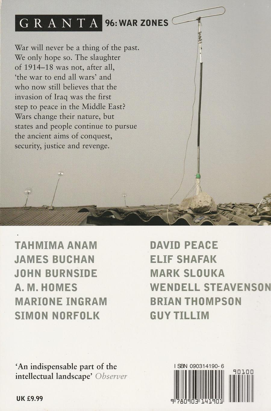 Granta Issue 96 back cover