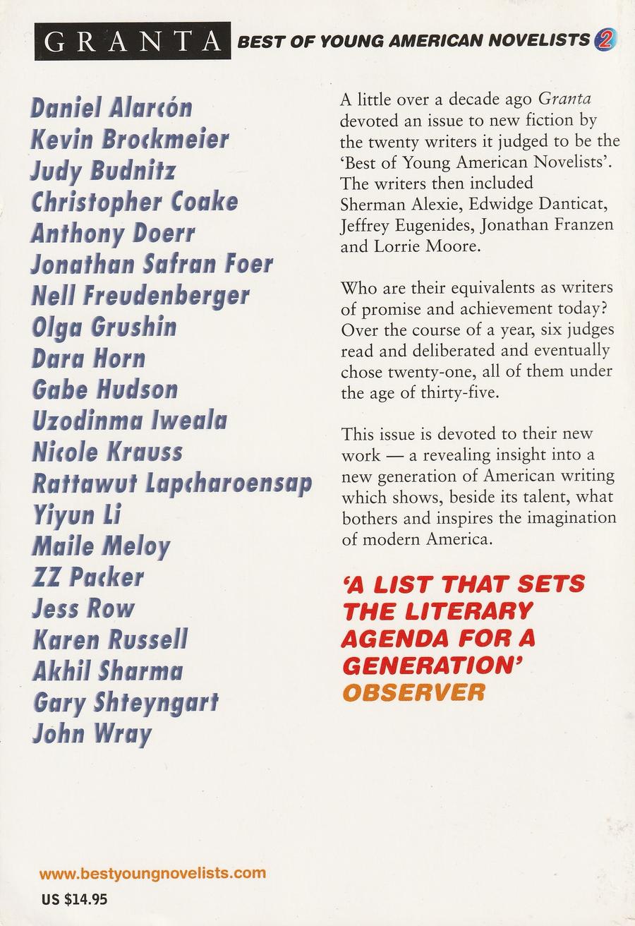 Granta Issue 97 back cover