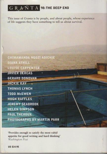Granta Issue 98 back cover