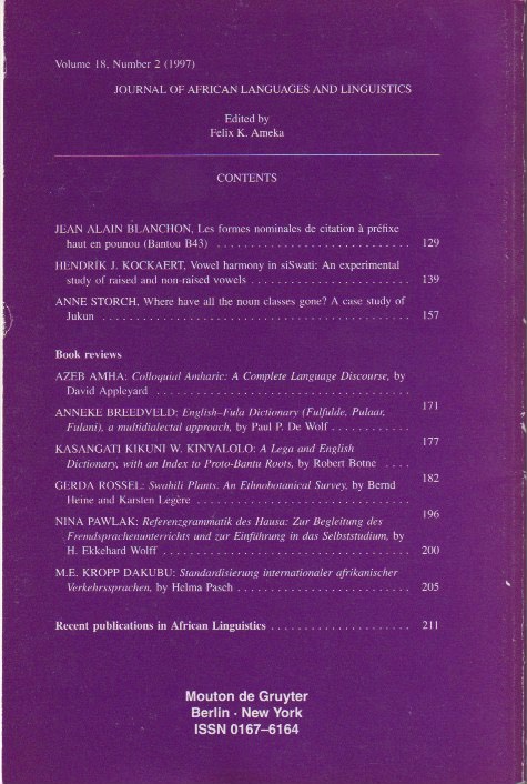 Back cover with contents