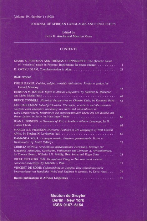 Back cover with contents