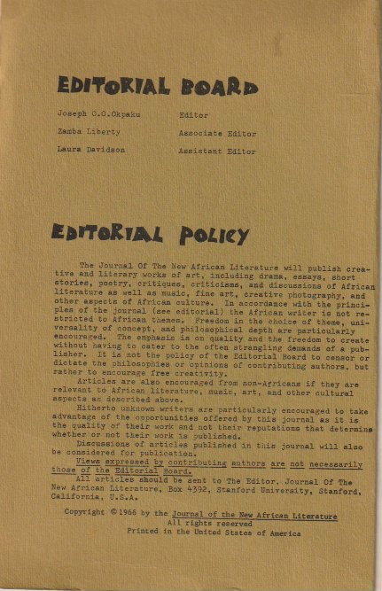 Editorial board and policy