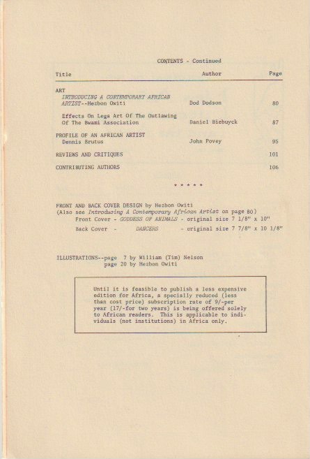 Contents, continued