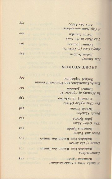 Contents: poetry and short stories