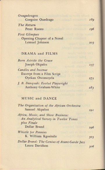Contents: drama, films, music and dance