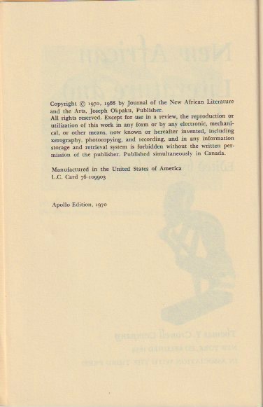 Copyright page