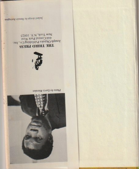 Back jacket flap, with The Third Press colophon