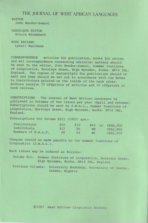 Editorial board and subscription details