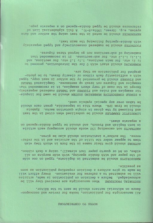 Notes to Contributors