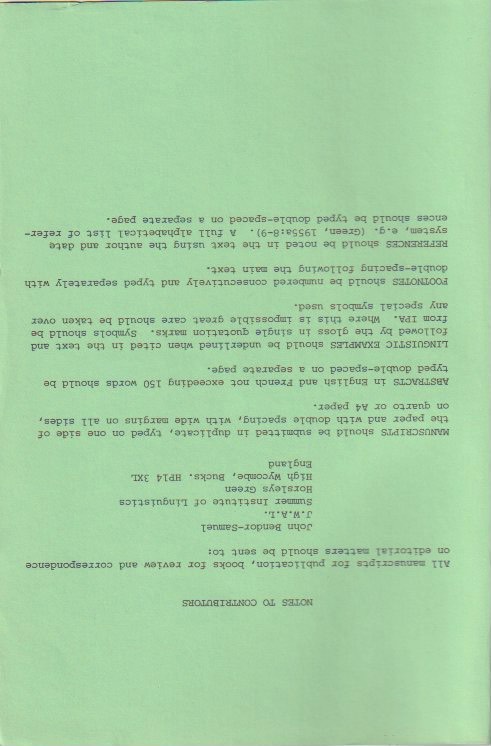 Notes to Contributors