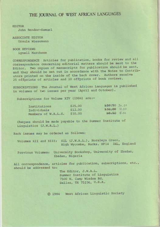 Editorial board and subscription details