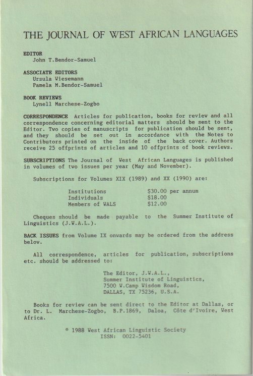Editorial board and subscription details