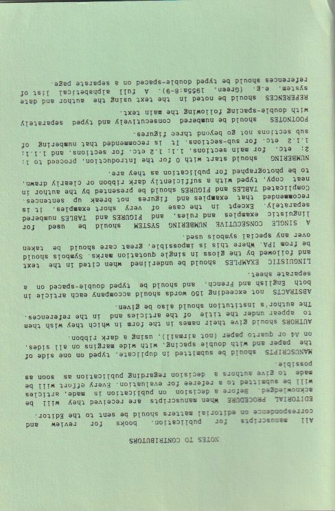 Notes to Contributors