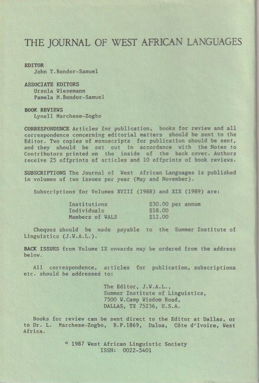 Editorial board and subscription details