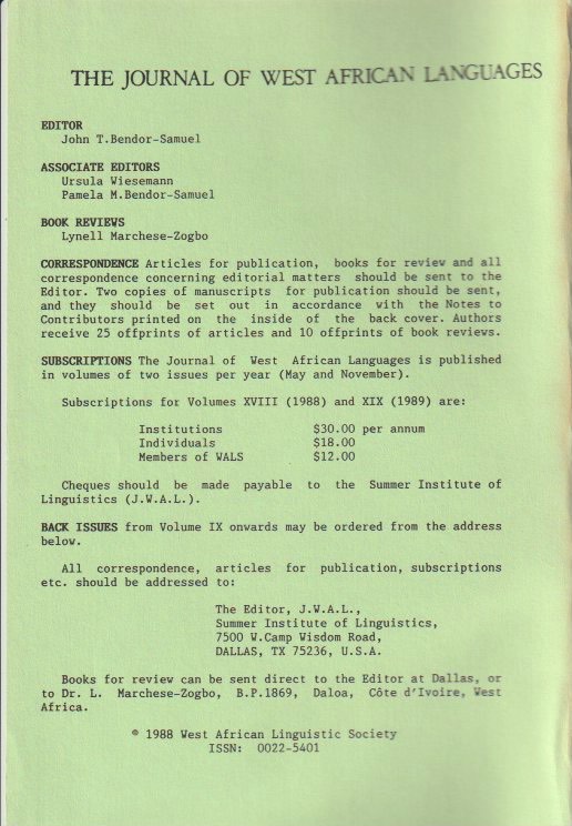 Editorial board and subscription details