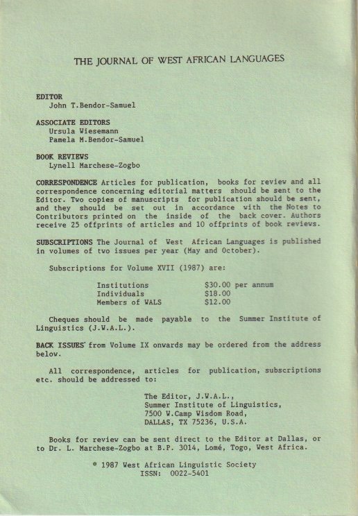 Editorial board and subscription details