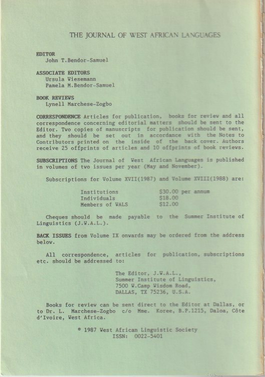 Editorial board and subscription details