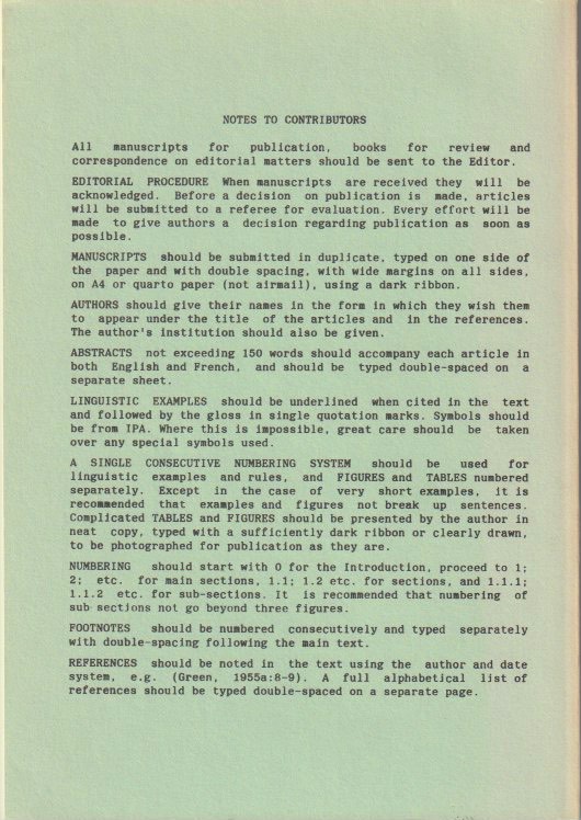 Notes to Contributors