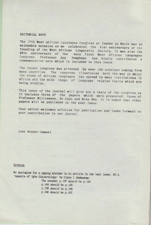 Editorial note and erratum