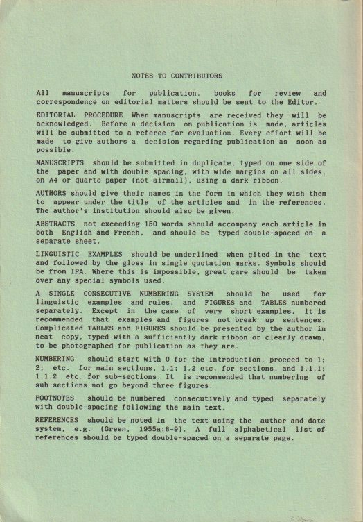 Notes to Contributors